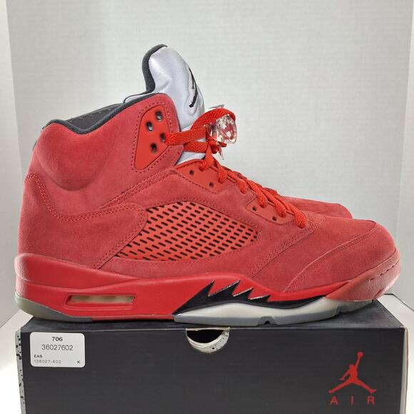 Air Jordan 5 Retro Mens 12 Red Suede 136027-602 Basketball Shoes Sneakers main image 13